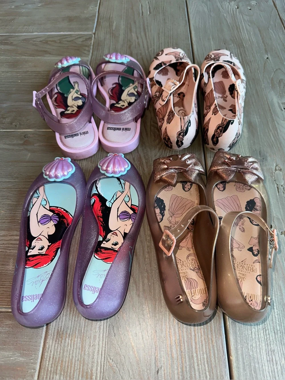 Mini Melissa Girls size 13 Princess Ballet Flats & Sandals LOT